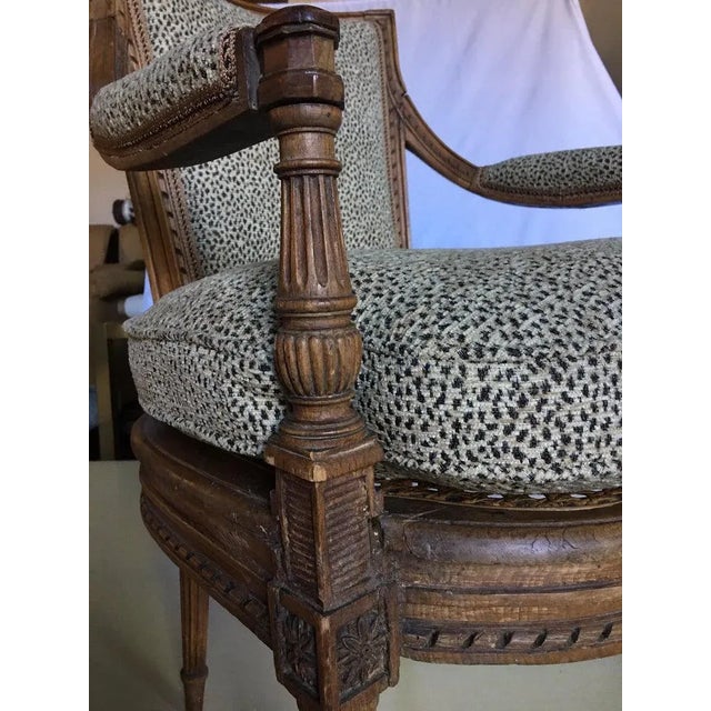 Wood Late 19th Century French Louis XV Style Carved Wood Accent Armchair For Sale - Image 7 of 13
