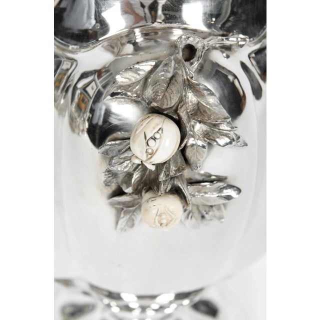 Antique sterling silver large centerpiece / flower vase with exterior design details. The piece is in excellent antique...