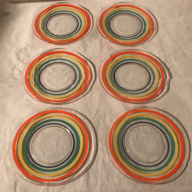Glass MultiColor Appetizer Plates Set of 6 Chairish