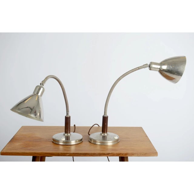 Bauhaus Nickel Table Lamps attributed to Franta Anyz, 1930s, Set of 2 For Sale - Image 10 of 10