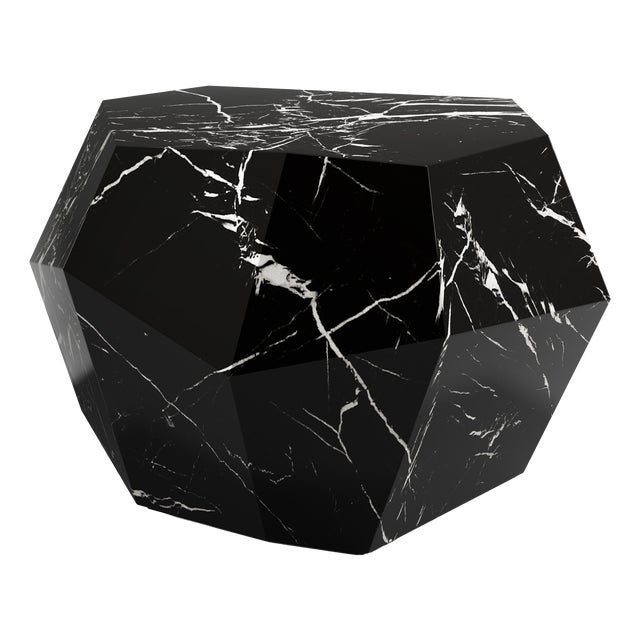 Three Rocks Medium Coffee Table in Nero Marquina Marble from Insidherland For Sale
