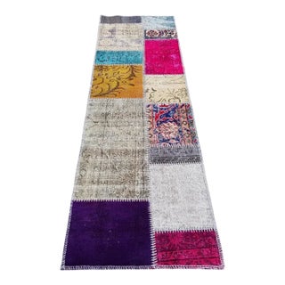Bohemian Vintage Handmade Runner Rug For Sale