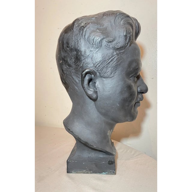 Large 1925 Antique Nj Medical Doctor Jacob Polevski Bronze Statue Bust Sculpture For Sale - Image 14 of 16