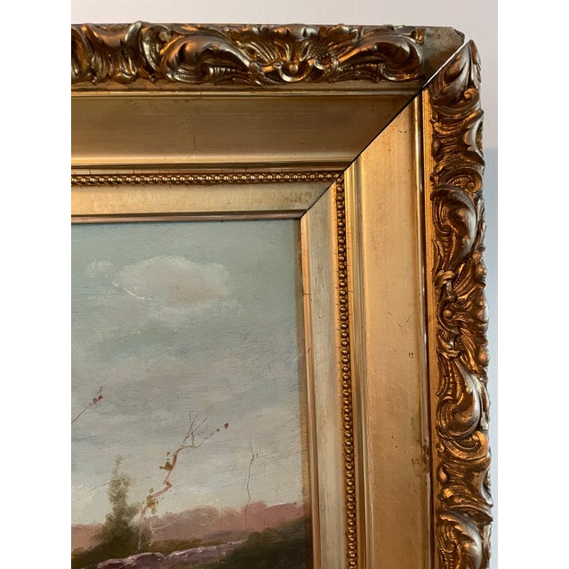 Late 19th Century Large Antique 19th Century Oil, Painting Landscape For Sale - Image 5 of 8
