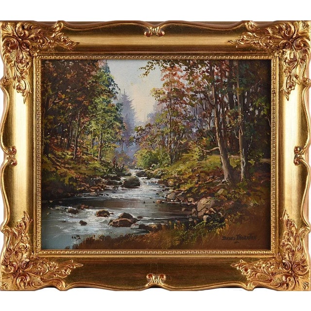 1980s Denis Thornton, Original Oil Painting of Tollymore Forest in Ireland by Modern Irish Artist, 1980 Circa For Sale - Image 5 of 5