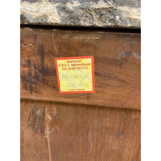 19th Century Antique French Empire Mahogany Gilt-Bronze Mounted Marble-Top Abattant Secretary Desk For Sale - Image 5 of 9