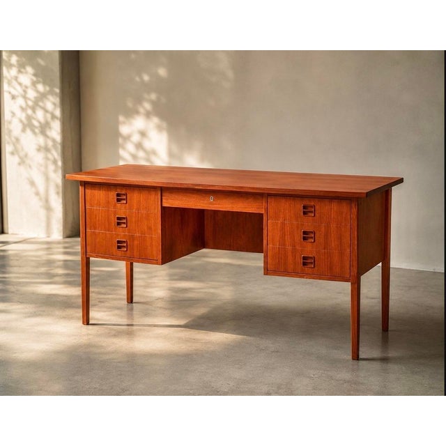 Vintage Danish Teak Freestanding Desk, 1960s For Sale - Image 9 of 9