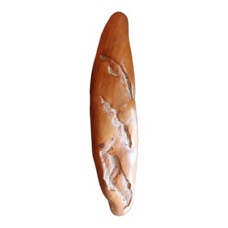 Rare Vintage Sarreid LTD Spain Wooden Hand-Carved Baguette / Bread Loaf For Sale
