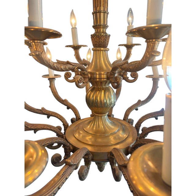 Late 20th Century Mariner Spain Royal Heritage 18-Light Gilt Bronze French Style Chandelier For Sale In New York - Image 6 of 7