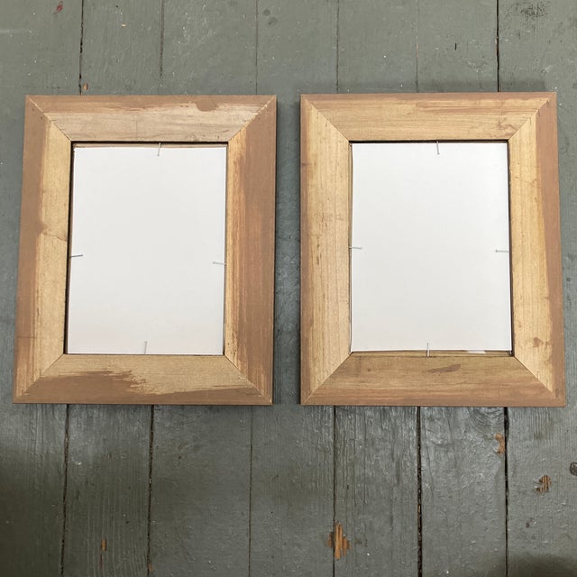 Contemporary 2 Original Wayne Cunningham Abstract Ink Drawings Distressed Wood Frames-a Pair For Sale - Image 4 of 4