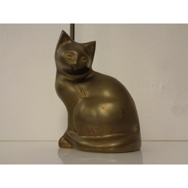 Large Cat Brass Door Stopper, 1960s For Sale - Image 6 of 18