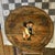 Charming vintage American folk-art cheese box featuring a beautifully hand-painted pastoral scene of a courting couple in...