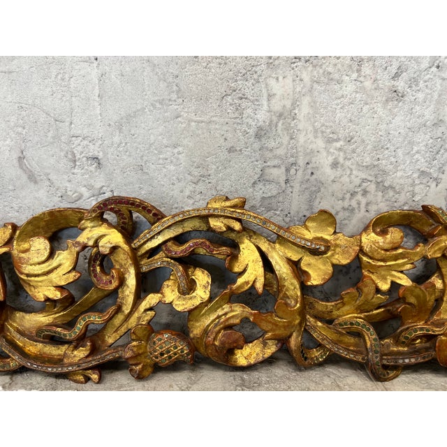 18th Century Burmese Water Gilded and Coloured Glass Door Surround For Sale - Image 5 of 13