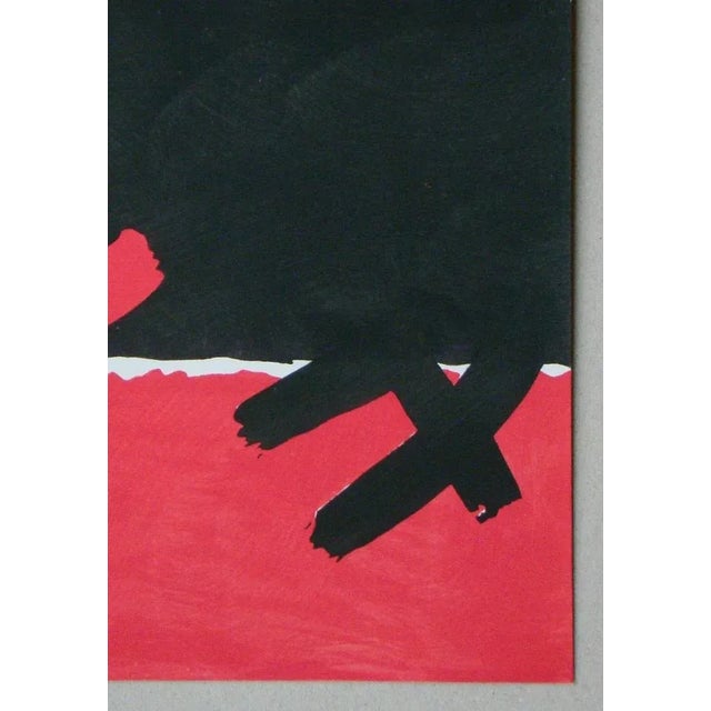 After Giuseppe Capogrossi, Surface Rouge et Noire, 1957, Stencil & Gouache For Sale - Image 6 of 11
