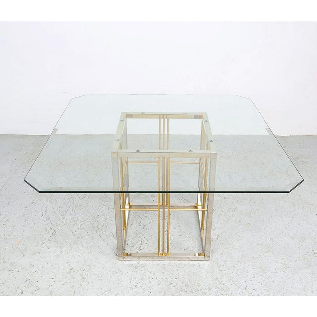 1970s Vintage Brass and Glass Dining Table, 1970s For Sale - Image 5 of 14