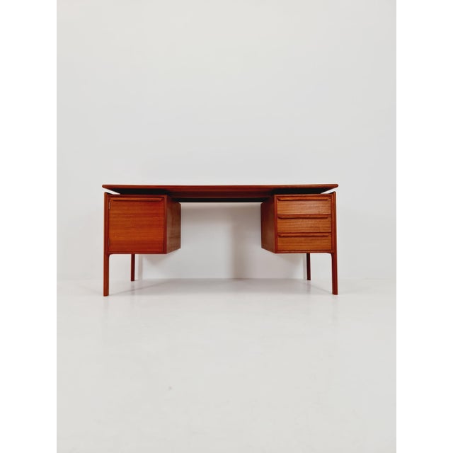 Danish Teak Freestanding Desk from C.V, Denmark, 1960s For Sale - Image 14 of 14
