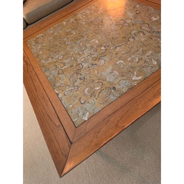 Wood 1960s Sophisticate by Tomlinson Mid-Century Marble Coffee Table For Sale - Image 7 of 13