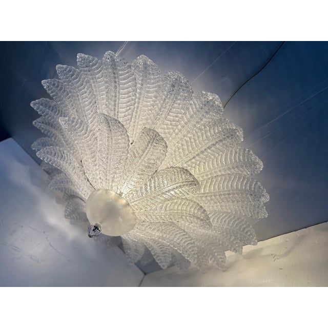 Set of Two Venetian Murano Glass Flush Mount, Mazzega Zuccheri Venini Barovier Style For Sale - Image 6 of 10