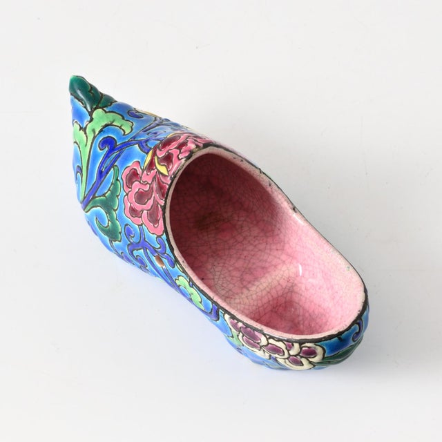 Enameled Pottery Shoe from Longwy, 1930s For Sale - Image 6 of 10