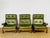 Mid-Century Modern Vintage Scandinavian Modular Sofa in Green Leather and Oak, 1960s, Set of 3 For Sale - Image 3 of 18