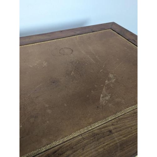 Louis XVI Style Flat Desk in Cherrywood and Leather For Sale - Image 9 of 10