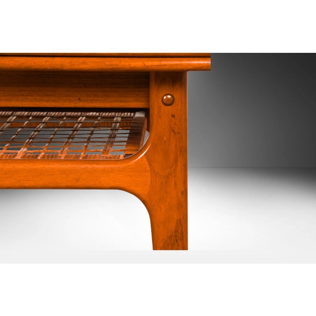 1960s Mid Century Modern Trioh Teak and Cane Coffee Table For Sale - Image 9 of 12