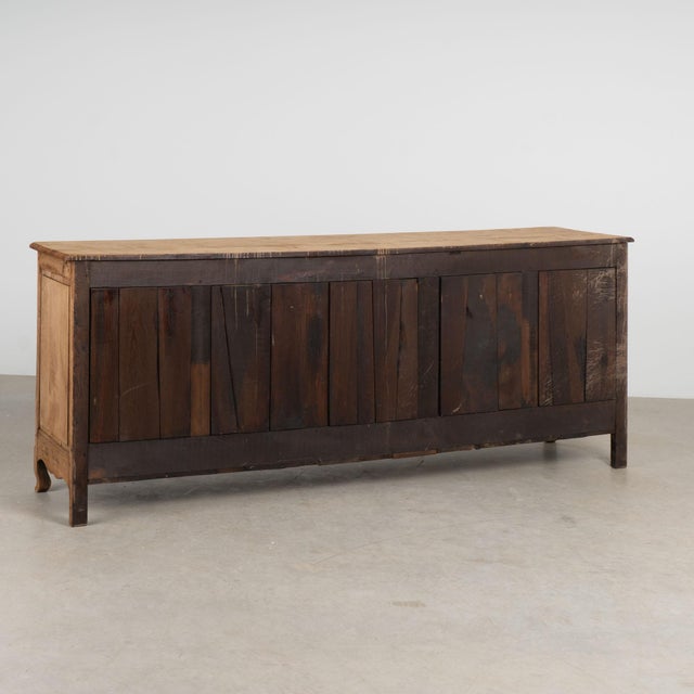 19th Century French Bleached Oak Long Sideboard Buffet For Sale - Image 11 of 11