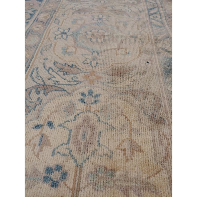 Antique Indian Agra Carpet, Handmade Rug, Green - Blue, Taupe, Beige, Allover For Sale - Image 15 of 18