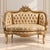 Add a refined European statement to your interior with this ornate French-style tufted sofa, featuring luxurious cream and...