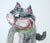 1995 ceramic cat sculpture by Florida artist, Leslie Wallace-Coon. This feline is loaded with a mischievous personality on...