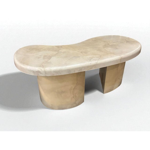 Postmodern Karl Springer Goatskin Freeform Desk, 1988 For Sale - Image 3 of 12