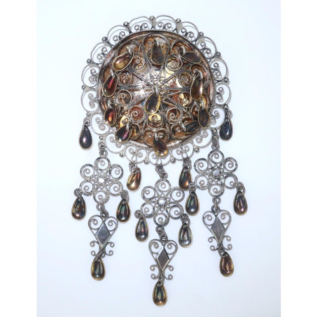 Silver Norwegian Sterling Silver Solje Wedding Brooch by e.o. Erickson, 1940's For Sale - Image 8 of 14