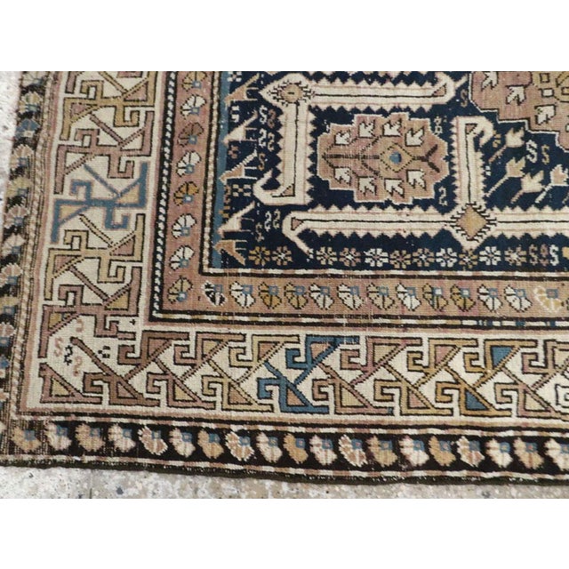 Navy Blue Galerie Shabab Collection Early 20th Century Caucasian Shirvan Scatter Rug For Sale - Image 8 of 10