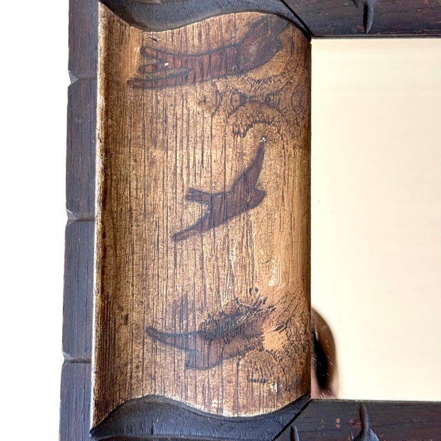 Chinoiserie Mid 20th Century Chinoiserie Carved Wood Bird Accent Mirror For Sale - Image 3 of 4