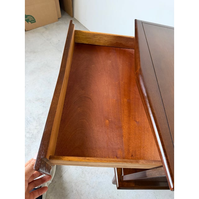 1940’s Art Deco Solid Mahogany Nightstands With Drawer & Open Shelf – A Pair For Sale - Image 13 of 18
