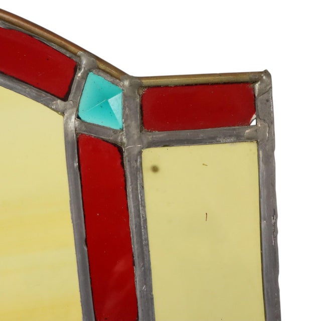Large Colorful Stained-Glass with Medallion For Sale - Image 6 of 18