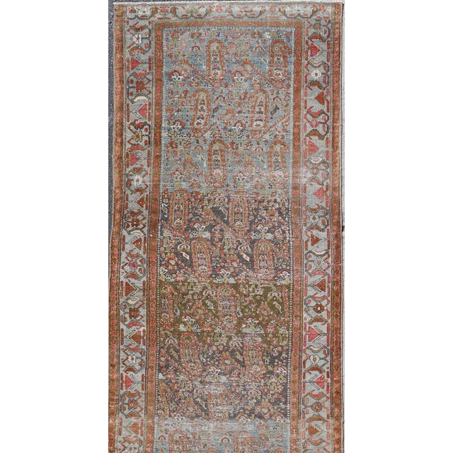 Measures: 3'6 x 16'1 Antique Persian Malayer Runner with Intricate Paisley & Floral Motifs 3'6 x 16'1. Keivan Woven Arts/...