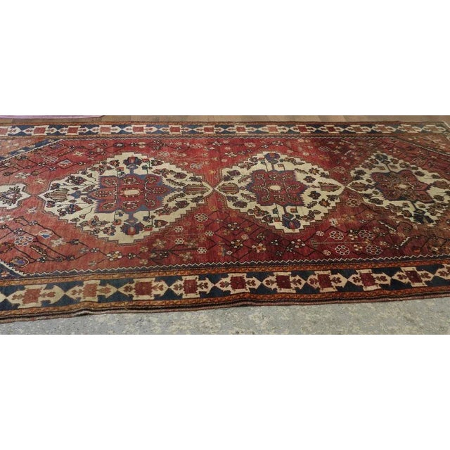 Brown Large Traditional Tree of Life Red Wool Rug, 1920s For Sale - Image 8 of 10