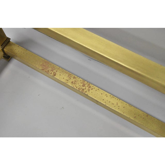 Vintage Mastercraft Hollywood Regency Square Brass Coffee Table Base Only For Sale - Image 13 of 16