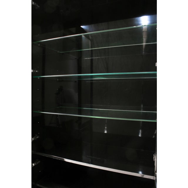 High Gloss Wall Cabinet with Bar by Guy Lefevre for Maison Jansen, 1970s, Set of 3 For Sale - Image 15 of 18