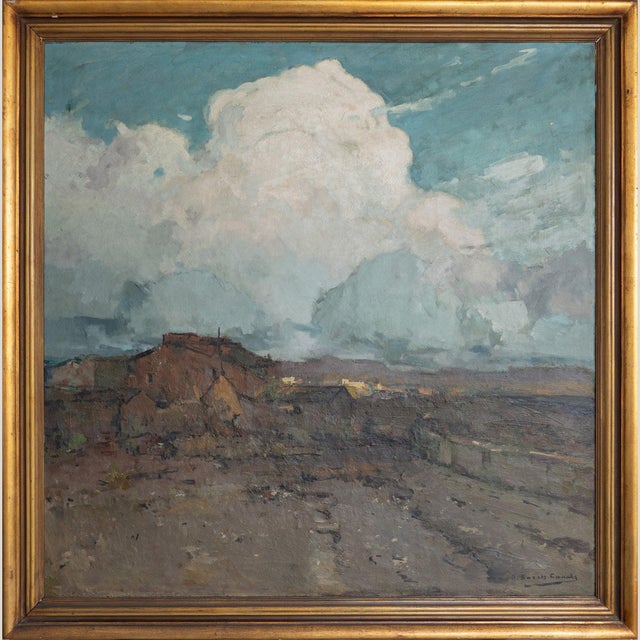 Andreu Bosch I Canals, Catalan Landscape with Sky, 1920s, Oil on Canvas, Framed For Sale