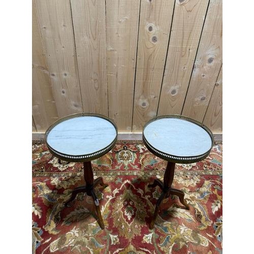 Louis XVI Style Tripod Side Tables, Set of 2 For Sale - Image 4 of 5