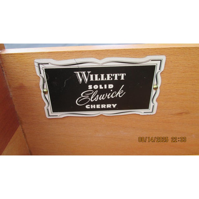 1950s Tall Solid Cherry Chest of Drawers by Willet For Sale In Portland, ME - Image 6 of 10