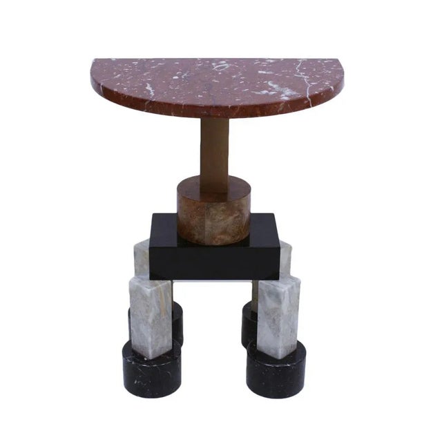 Wood Italian Model Demistella Half-Moon Console Table by Ettore Sottsass, 1980s For Sale - Image 7 of 7