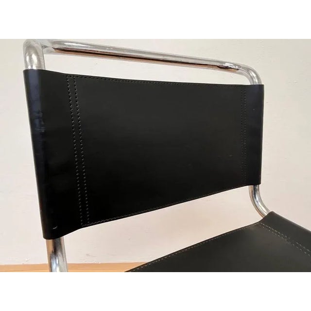 Metal Bauhaus Chrome & Leather Chair Mr 10 attributed to Ludwig Mies Van Der Rohe for Thonet, 1980s For Sale - Image 7 of 11