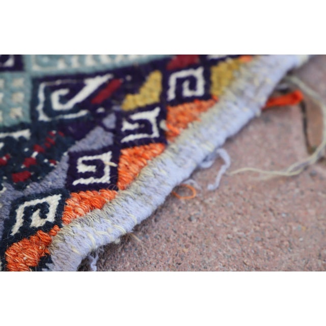1960s Tribal Style Turkish Oushak Cicim Kilim Rug For Sale In Sacramento - Image 6 of 9