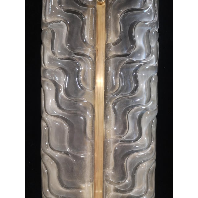 Metal Sandblasted Murano Glass and Brass Wall Sconce, 2000s For Sale - Image 7 of 9