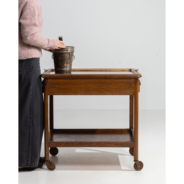 French Oak Bar Cart, Antique, France, Circa 1950 For Sale - Image 13 of 14