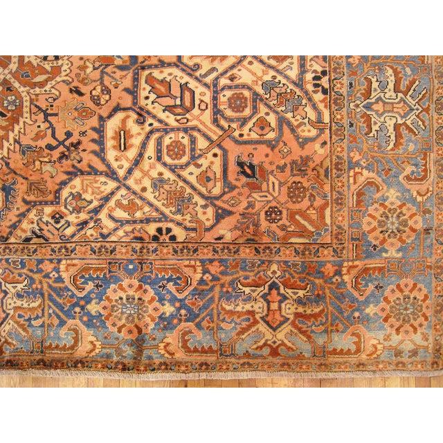 Vintage Persian Decorative Oriental Heriz Rug in Large Size For Sale - Image 10 of 12