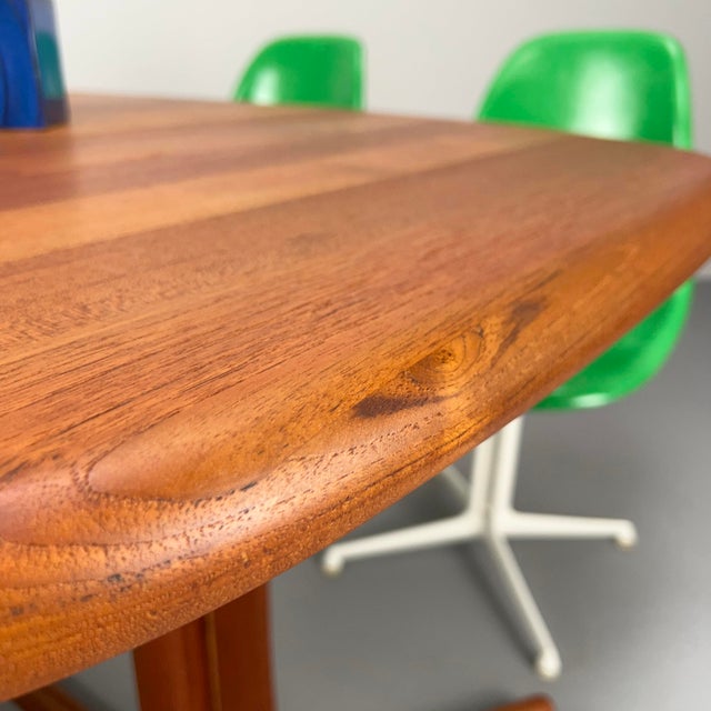 Wood Superelliptical Teak Dining Table with Extension from Dyrlund, Denmark, 1970s For Sale - Image 7 of 16